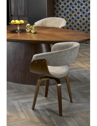 VAGNER Stół Orzechowy 220/98/76 cm | MDF + Okleina Naturalna, Noga Stalowa