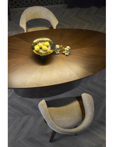 VAGNER Stół Orzechowy 220/98/76 cm | MDF + Okleina Naturalna, Noga Stalowa