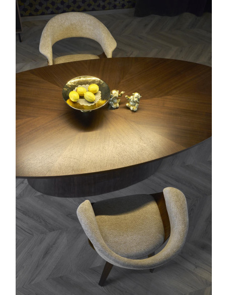 VAGNER Stół Orzechowy 220/98/76 cm | MDF + Okleina Naturalna, Noga Stalowa