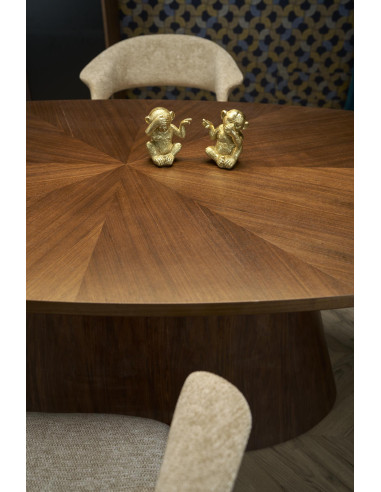 VAGNER Stół Orzechowy 220/98/76 cm | MDF + Okleina Naturalna, Noga Stalowa