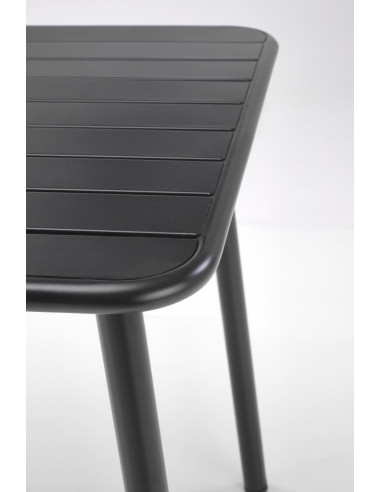 BOSCO Stół Kwadratowy Czarny Stalowy 70/70/76 cm | Elegancka Forma