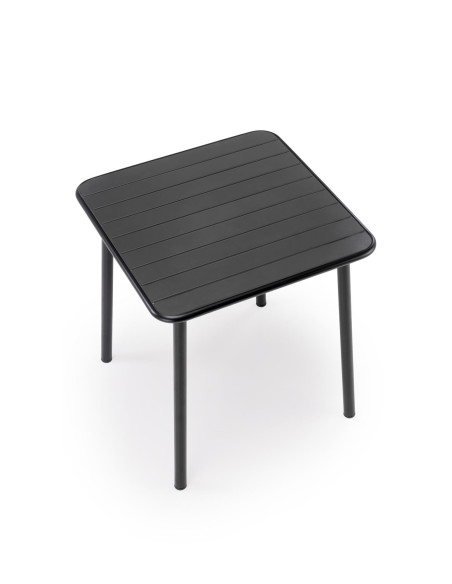 BOSCO Stół Kwadratowy Czarny Stalowy 70/70/76 cm | Elegancka Forma