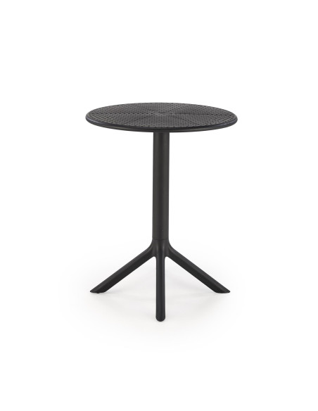 CALVO Stół Okrągły Fi60/72 cm Czarny Polipropylen | Nowoczesny