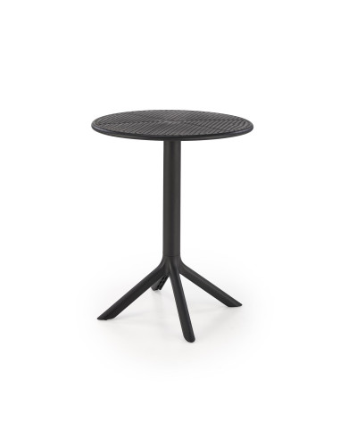 CALVO Stół Okrągły Fi60/72 cm Czarny Polipropylen | Nowoczesny