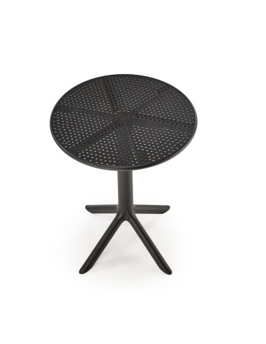 CALVO Stół Okrągły Fi60/72 cm Czarny Polipropylen | Nowoczesny