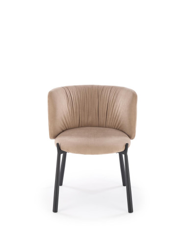 K531 Krzesło Beżowe z Kubełkowym Oparciem | Velvet, Nogi Stalowe