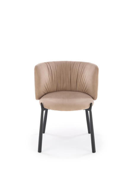 K531 Krzesło Beżowe z Kubełkowym Oparciem | Velvet, Nogi Stalowe