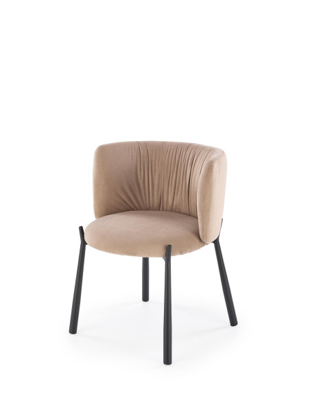 K531 Krzesło Beżowe z Kubełkowym Oparciem | Velvet, Nogi Stalowe