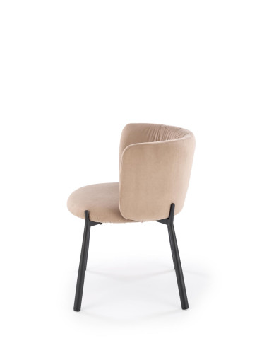 K531 Krzesło Beżowe z Kubełkowym Oparciem | Velvet, Nogi Stalowe