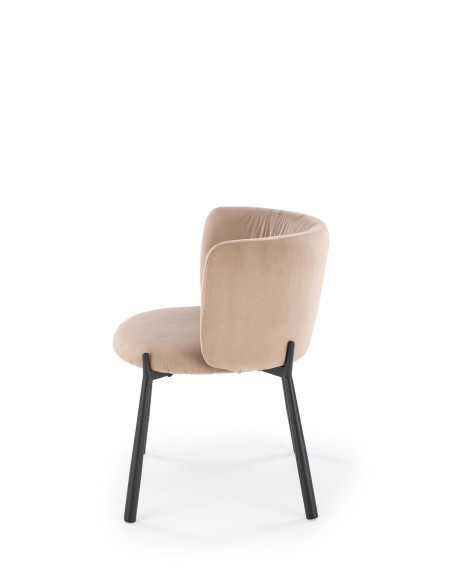 K531 Krzesło Beżowe z Kubełkowym Oparciem | Velvet, Nogi Stalowe