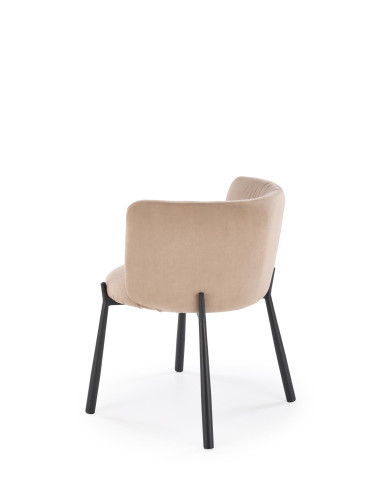 K531 Krzesło Beżowe z Kubełkowym Oparciem | Velvet, Nogi Stalowe