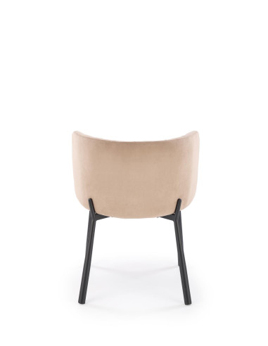 K531 Krzesło Beżowe z Kubełkowym Oparciem | Velvet, Nogi Stalowe