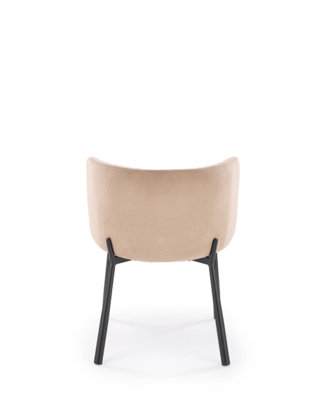 K531 Krzesło Beżowe z Kubełkowym Oparciem | Velvet, Nogi Stalowe
