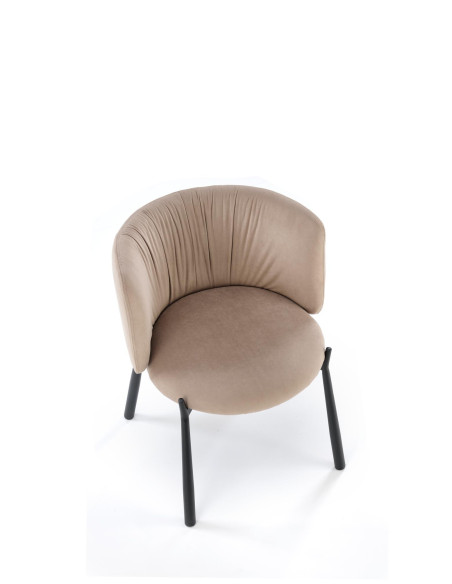 K531 Krzesło Beżowe z Kubełkowym Oparciem | Velvet, Nogi Stalowe