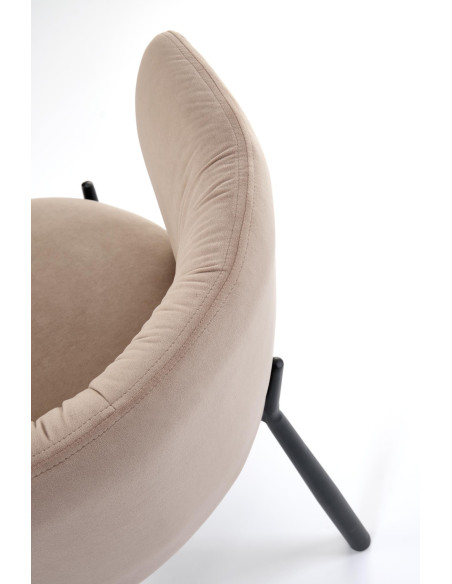 K531 Krzesło Beżowe z Kubełkowym Oparciem | Velvet, Nogi Stalowe