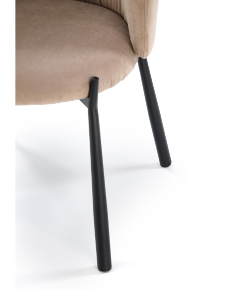 K531 Krzesło Beżowe z Kubełkowym Oparciem | Velvet, Nogi Stalowe