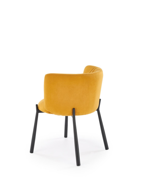 K531 Krzesło Musztardowe Velvet | Z Kubełkowym Oparciem Nogi Stalowe