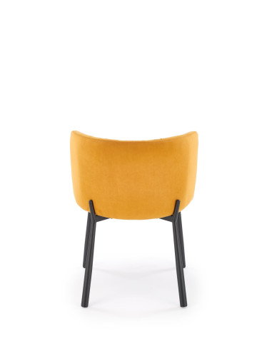 K531 Krzesło Musztardowe Velvet | Z Kubełkowym Oparciem Nogi Stalowe