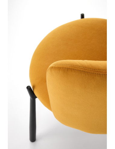 K531 Krzesło Musztardowe Velvet | Z Kubełkowym Oparciem Nogi Stalowe