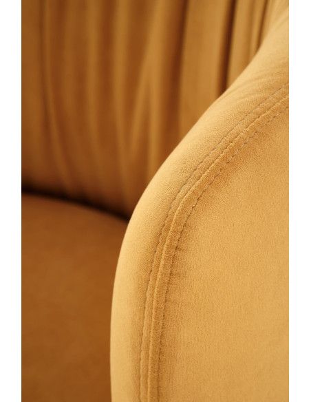 K531 Krzesło Musztardowe Velvet | Z Kubełkowym Oparciem Nogi Stalowe