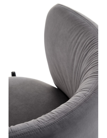 K531 Krzesło Popielate Velvet | Nogi Stalowe, Kubełkowe Oparcie