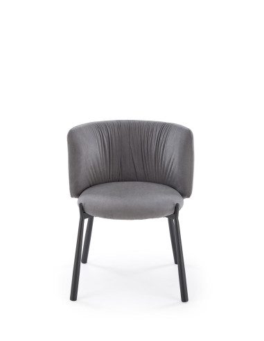 K531 Krzesło Popielate Velvet | Nogi Stalowe, Kubełkowe Oparcie