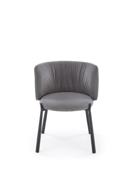 K531 Krzesło Popielate Velvet | Nogi Stalowe, Kubełkowe Oparcie