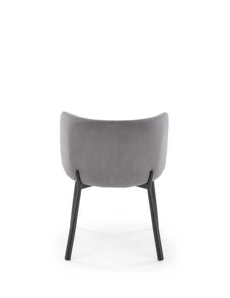 K531 Krzesło Popielate Velvet | Nogi Stalowe, Kubełkowe Oparcie