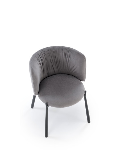 K531 Krzesło Popielate Velvet | Nogi Stalowe, Kubełkowe Oparcie