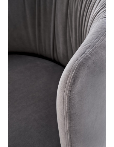 K531 Krzesło Popielate Velvet | Nogi Stalowe, Kubełkowe Oparcie