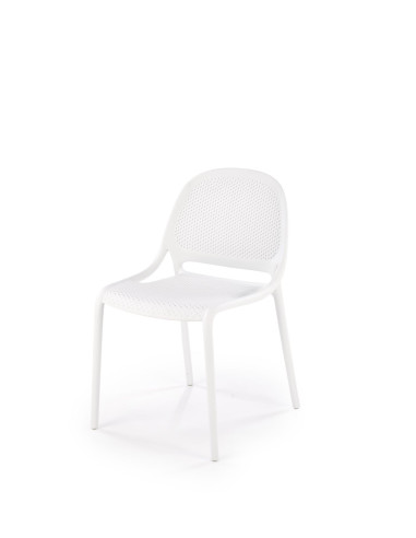 K532 Krzesło Białe | Styl Perforowany, Polipropylen, Wygodne Rozwiązanie