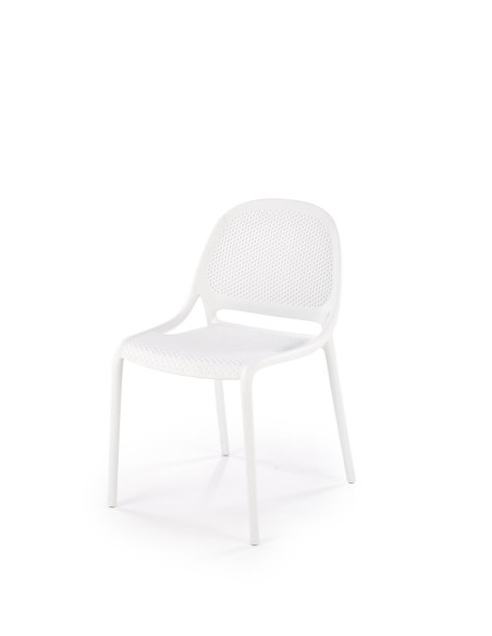K532 Krzesło Białe | Styl Perforowany, Polipropylen, Wygodne Rozwiązanie