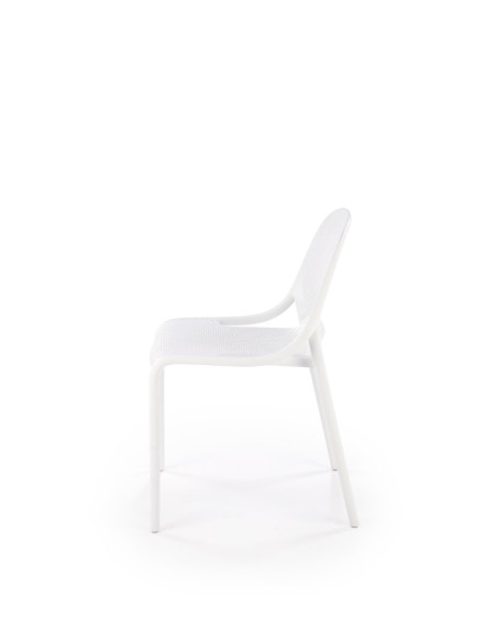 K532 Krzesło Białe | Styl Perforowany, Polipropylen, Wygodne Rozwiązanie