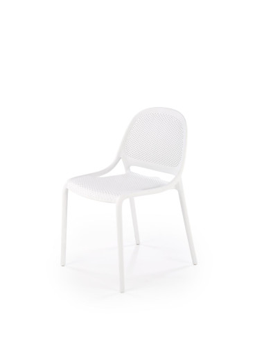 K532 Krzesło Białe | Styl Perforowany, Polipropylen, Wygodne Rozwiązanie