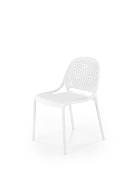 K532 Krzesło Białe | Styl Perforowany, Polipropylen, Wygodne Rozwiązanie