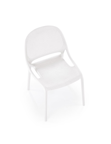 K532 Krzesło Białe | Styl Perforowany, Polipropylen, Wygodne Rozwiązanie