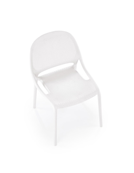 K532 Krzesło Białe | Styl Perforowany, Polipropylen, Wygodne Rozwiązanie
