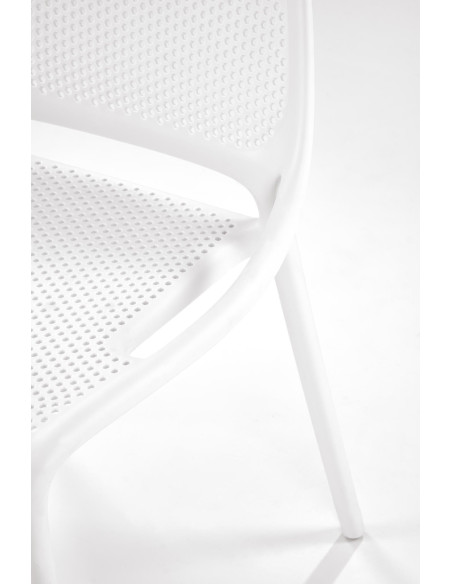 K532 Krzesło Białe | Styl Perforowany, Polipropylen, Wygodne Rozwiązanie