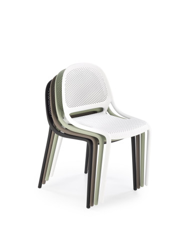 K532 Krzesło Białe | Styl Perforowany, Polipropylen, Wygodne Rozwiązanie