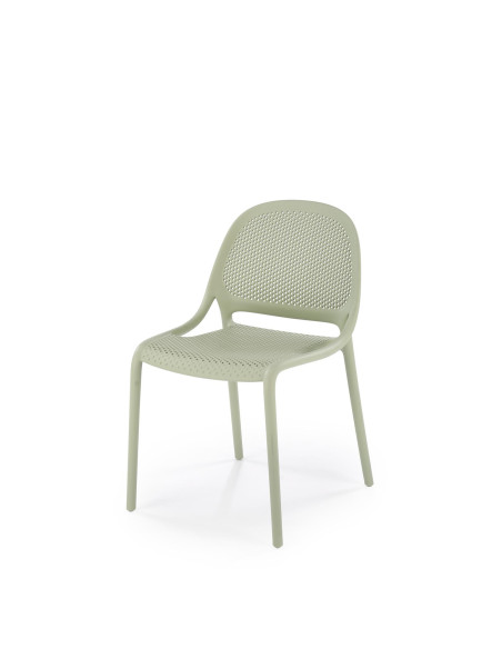 K532 Krzesło Miętowe | Styl Perforowany, Polipropylen, Wygodne Rozwiązanie