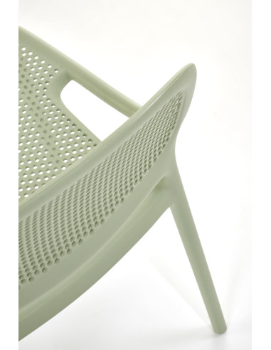 K532 Krzesło Miętowe | Styl Perforowany, Polipropylen, Wygodne Rozwiązanie