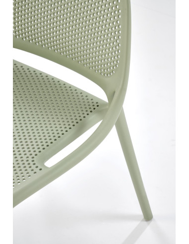 K532 Krzesło Miętowe | Styl Perforowany, Polipropylen, Wygodne Rozwiązanie