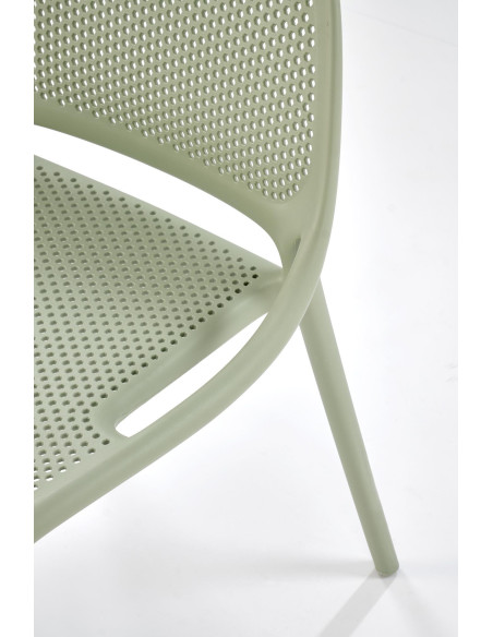 K532 Krzesło Miętowe | Styl Perforowany, Polipropylen, Wygodne Rozwiązanie