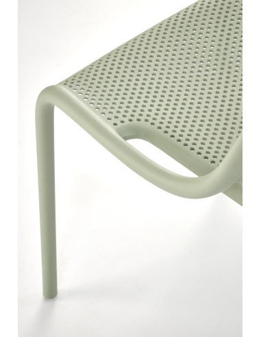 K532 Krzesło Miętowe | Styl Perforowany, Polipropylen, Wygodne Rozwiązanie