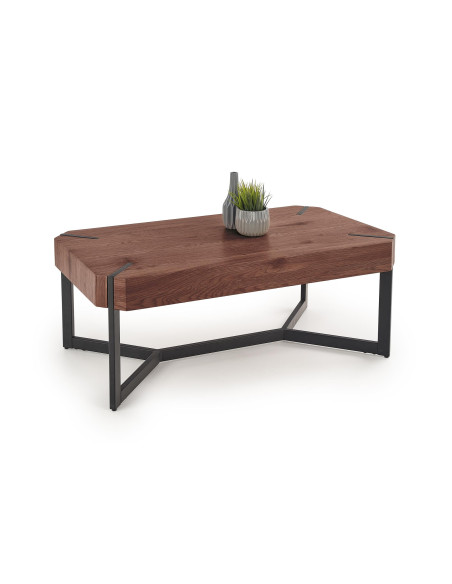 LAVIDA Ława Orzechowy/Czarny 110/60/43 cm | Nogi Stalowe, Nowoczesny Design