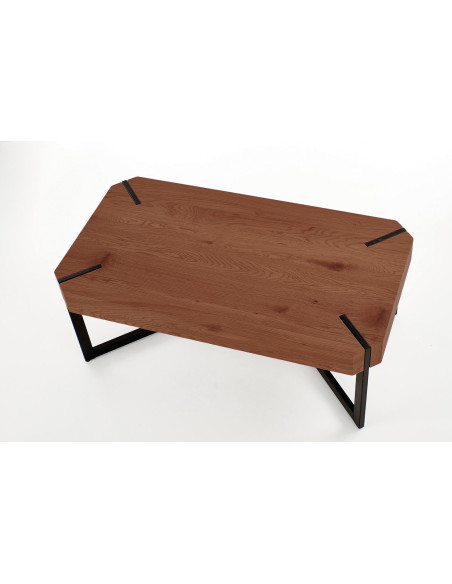 LAVIDA Ława Orzechowy/Czarny 110/60/43 cm | Nogi Stalowe, Nowoczesny Design