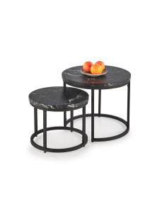 OREO zestaw dwóch ław czarny marmur / czarny (1p 1szt)