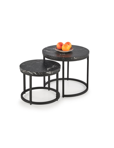 OREO zestaw dwóch ław czarny marmur / czarny (1p 1szt)