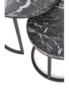 OREO zestaw dwóch ław czarny marmur / czarny (1p 1szt) 2