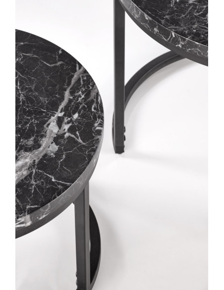 OREO zestaw dwóch ław czarny marmur / czarny (1p 1szt)